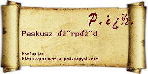 Paskusz Árpád névjegykártya